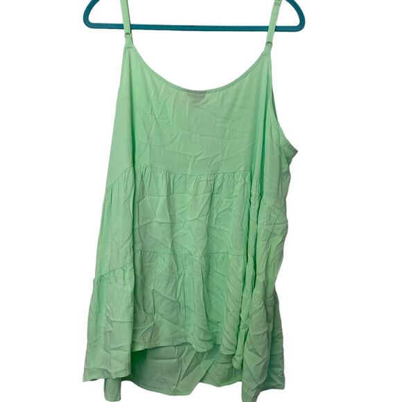Torrid Green Tiered Lightweight Tank Top Cami Tie Front Top Size 3x 22/24 - Picture 3 of 10